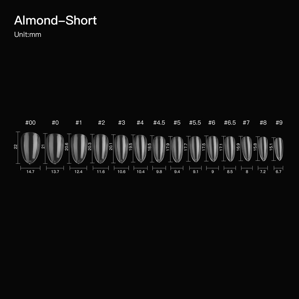 GelX Natural Almond Short 14size 600 pcs