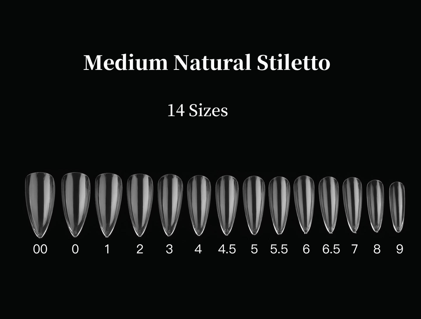 GelX Natural Stiletto Medium 14 size 600 pcs