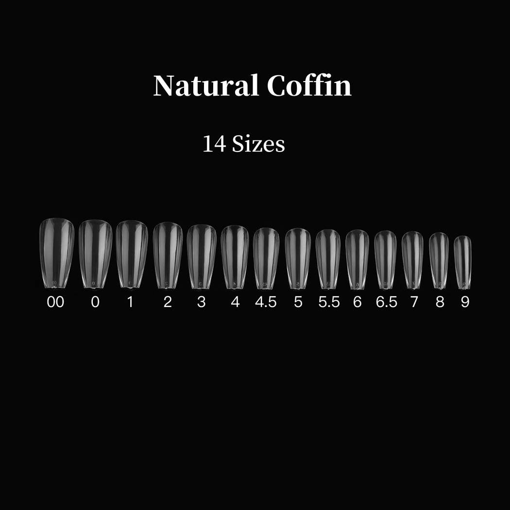 GelX Natural Coffin Short 14 size 600 pcs